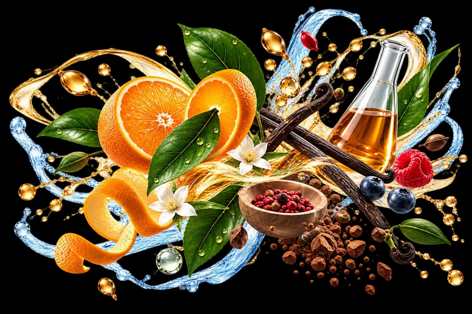 Ingredientes naturales, extractos y aceites esenciales para la industria de sabores y alimentos